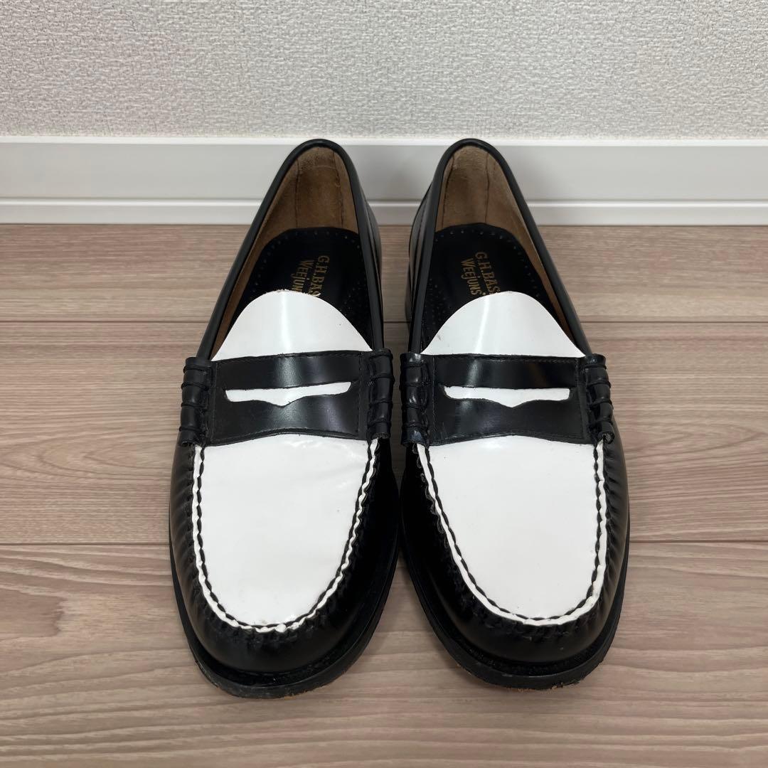 【試着のみ美品】G.H.BASS&CO コンビローファー モノクロ 41