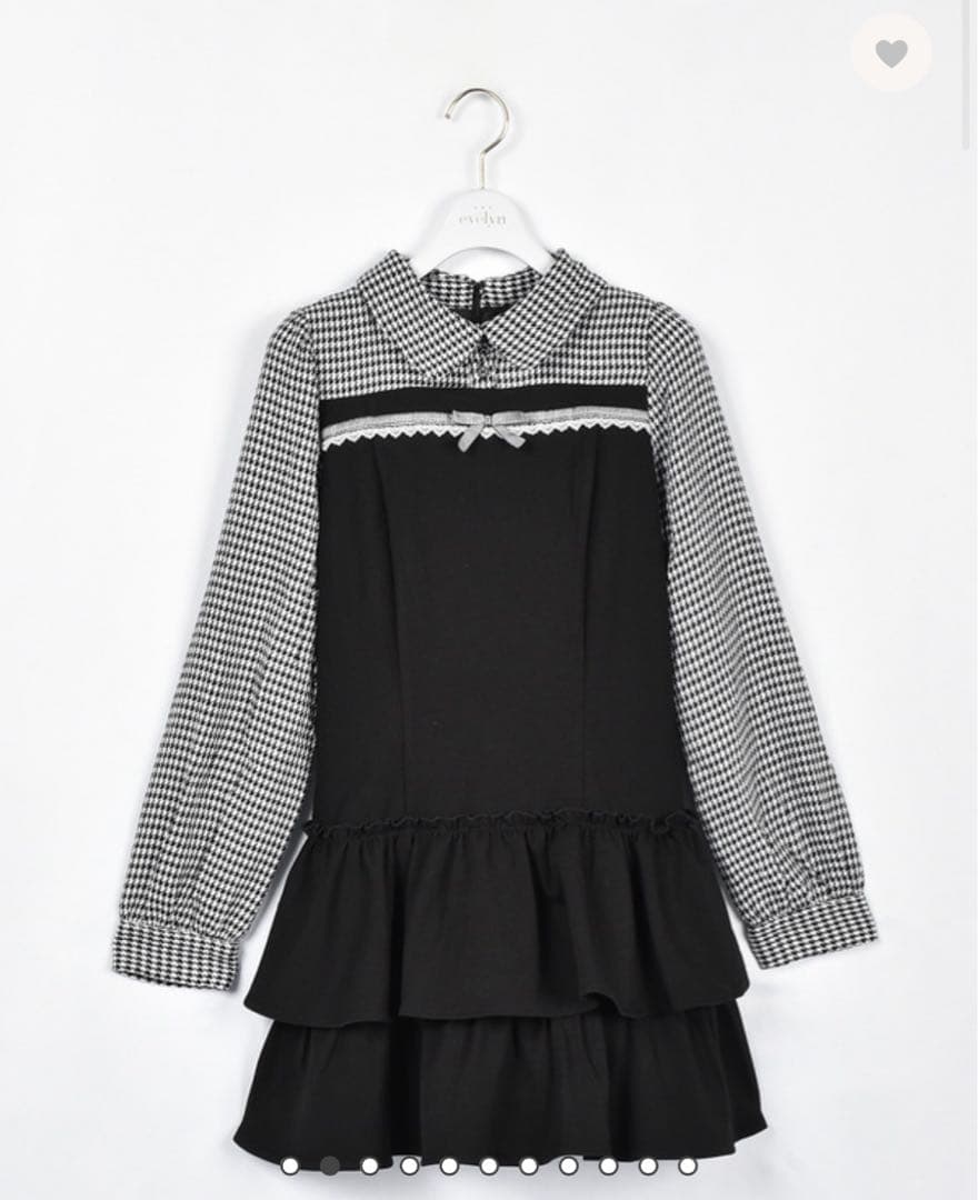 evelyn ティアードミニop 長袖 ブラック　BK