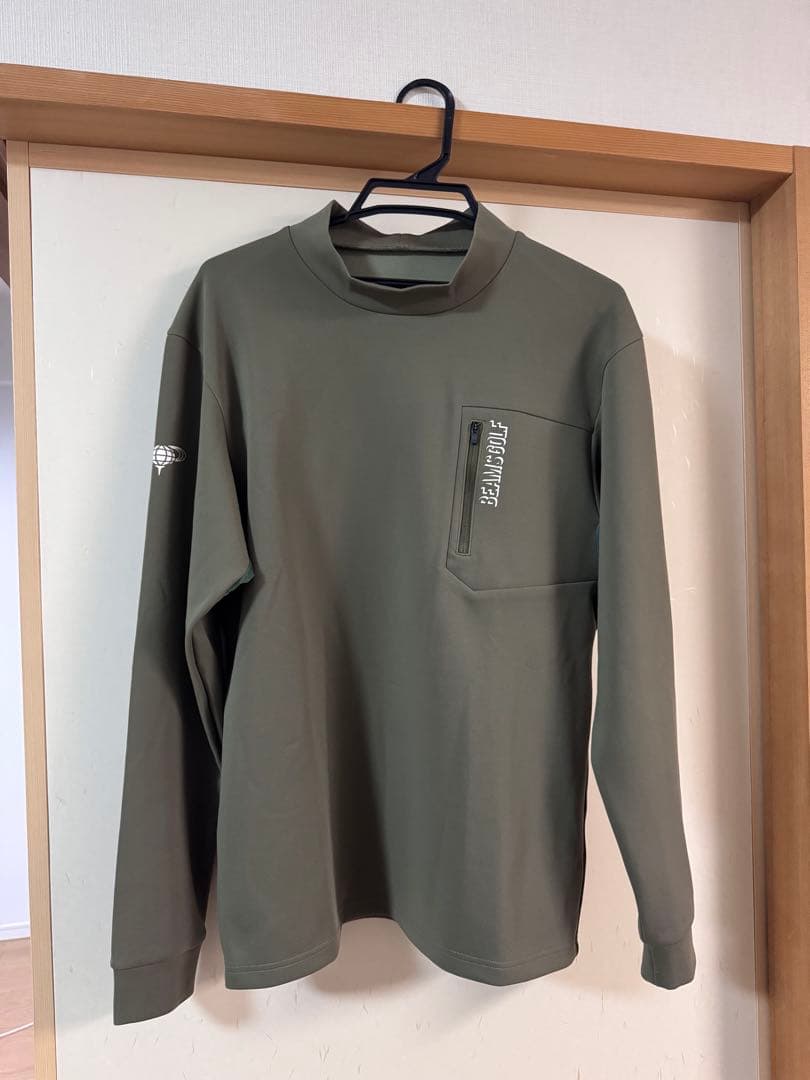 ビームスゴルフ　ポケット付き 鹿の子ダンボール モックネックシャツ