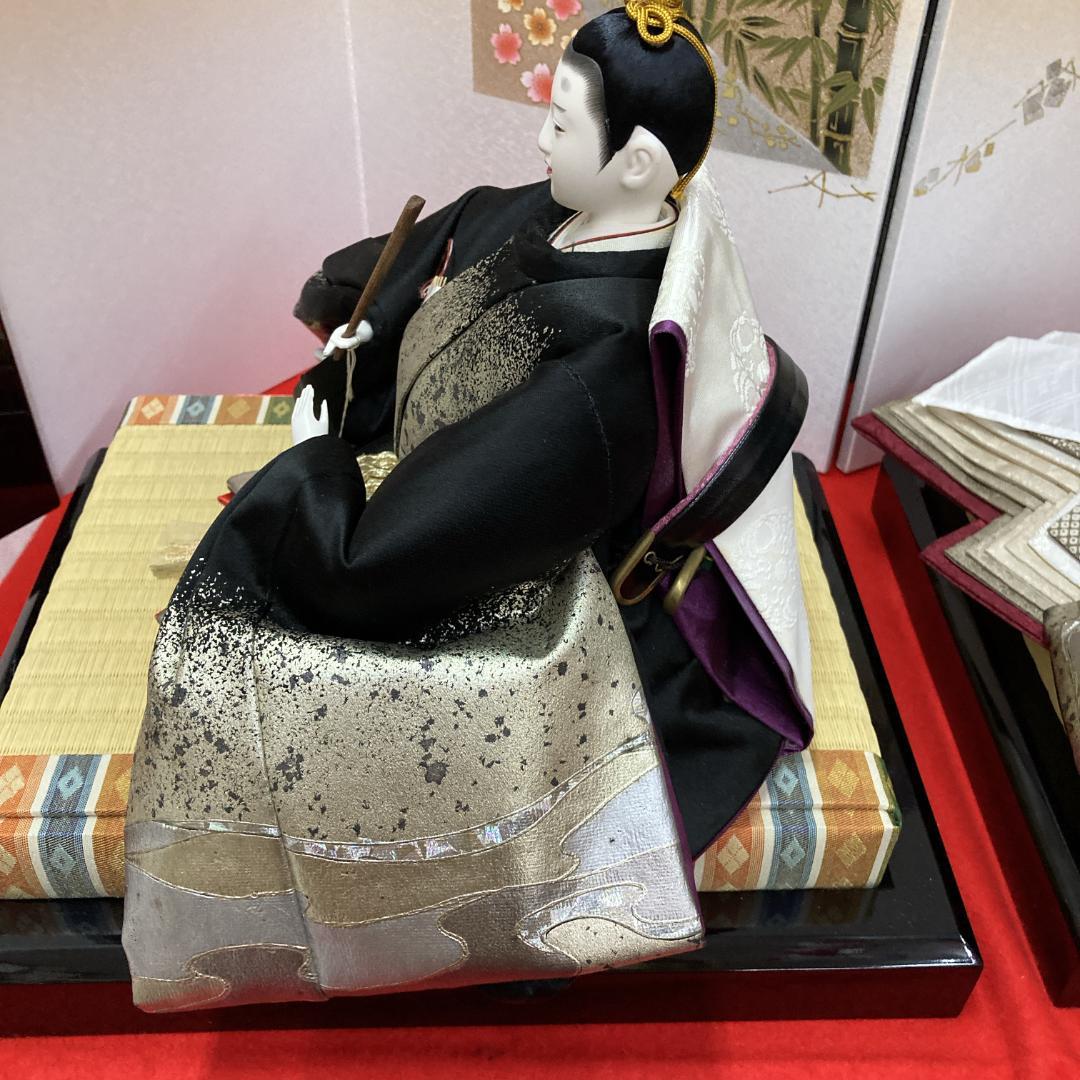 E14ひな人形　訳あり特価　お洒落な黒地の衣装 小十番親王のみ　親王飾り