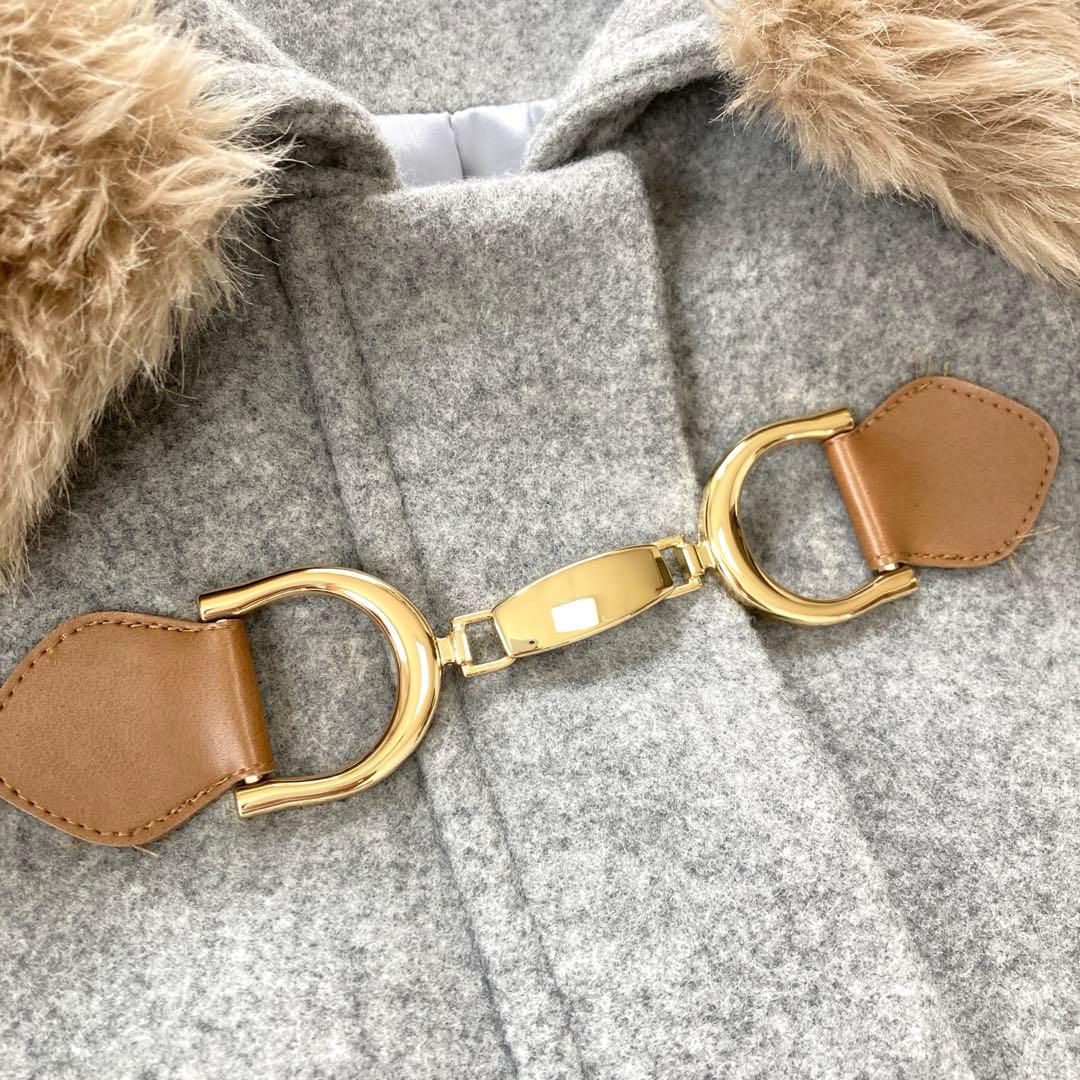 【大きいサイズ】ローズティアラ　ポンチョコート　チャコール　46サイズ　完売