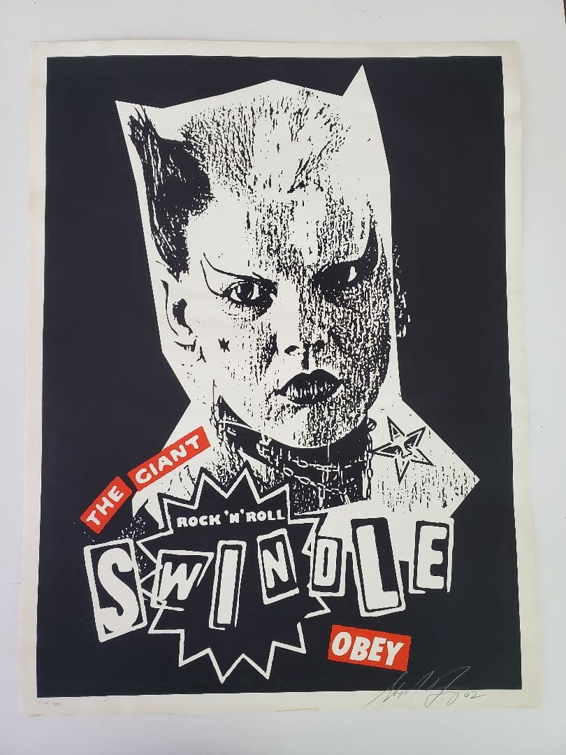 OBEY ロックンロールスウィンドル シルクスクリーン　シグネチャー