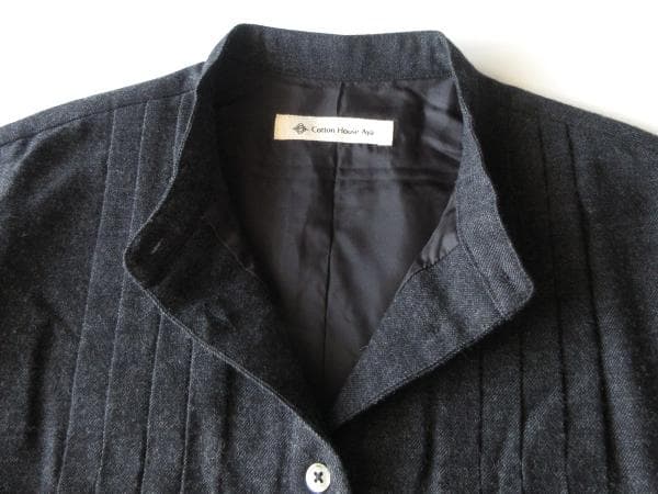 新品 コットンハウスアヤ ウールコットン タック ワンピース ゆったり 日本製