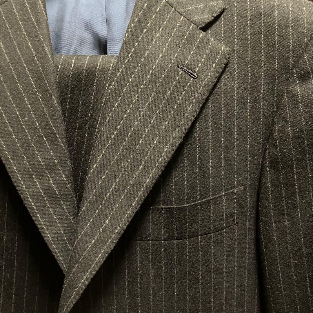 【秋冬最終セール‼️ビームスFオーダースーツ】カシミア混イギリス生地・ネイビー48