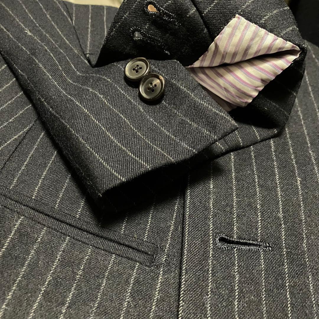 【秋冬最終セール‼️ビームスFオーダースーツ】カシミア混イギリス生地・ネイビー48