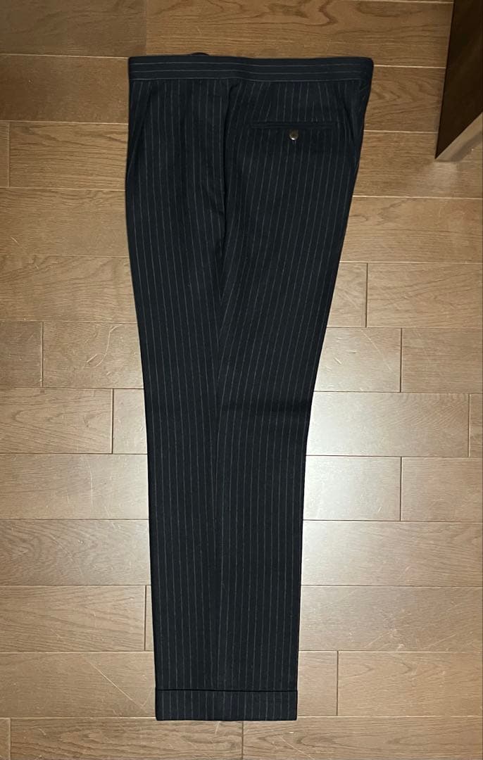 【秋冬最終セール‼️ビームスFオーダースーツ】カシミア混イギリス生地・ネイビー48