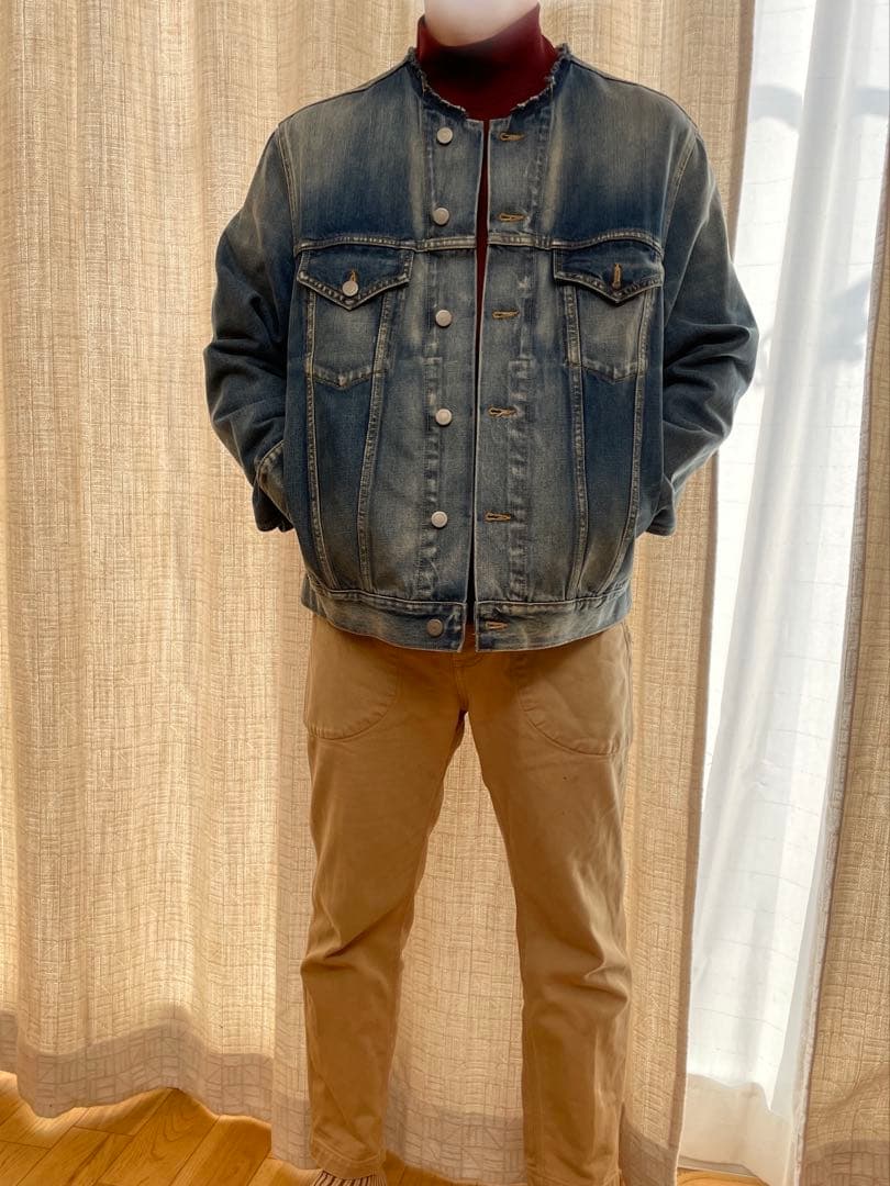 メゾンマルジェラ　ノーカラーデニムジャケット　　サイズ50