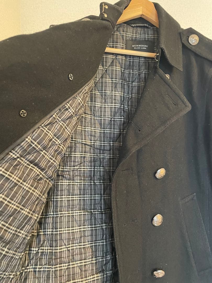 BURBERRY BLACK LABEL 黒 ピーコート