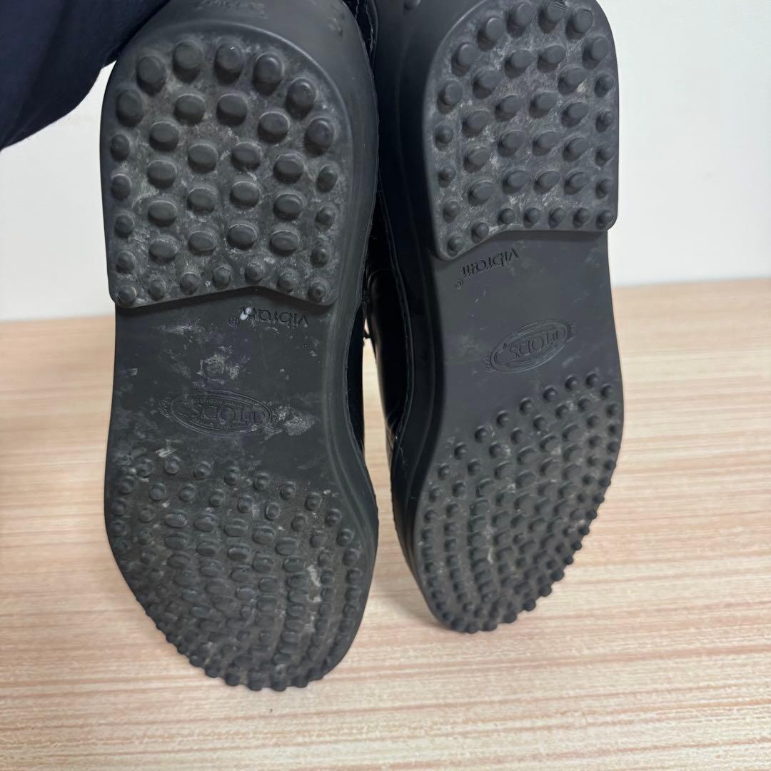 トッズ ドライビング スニーカー レザー 12 1/2 ブラック