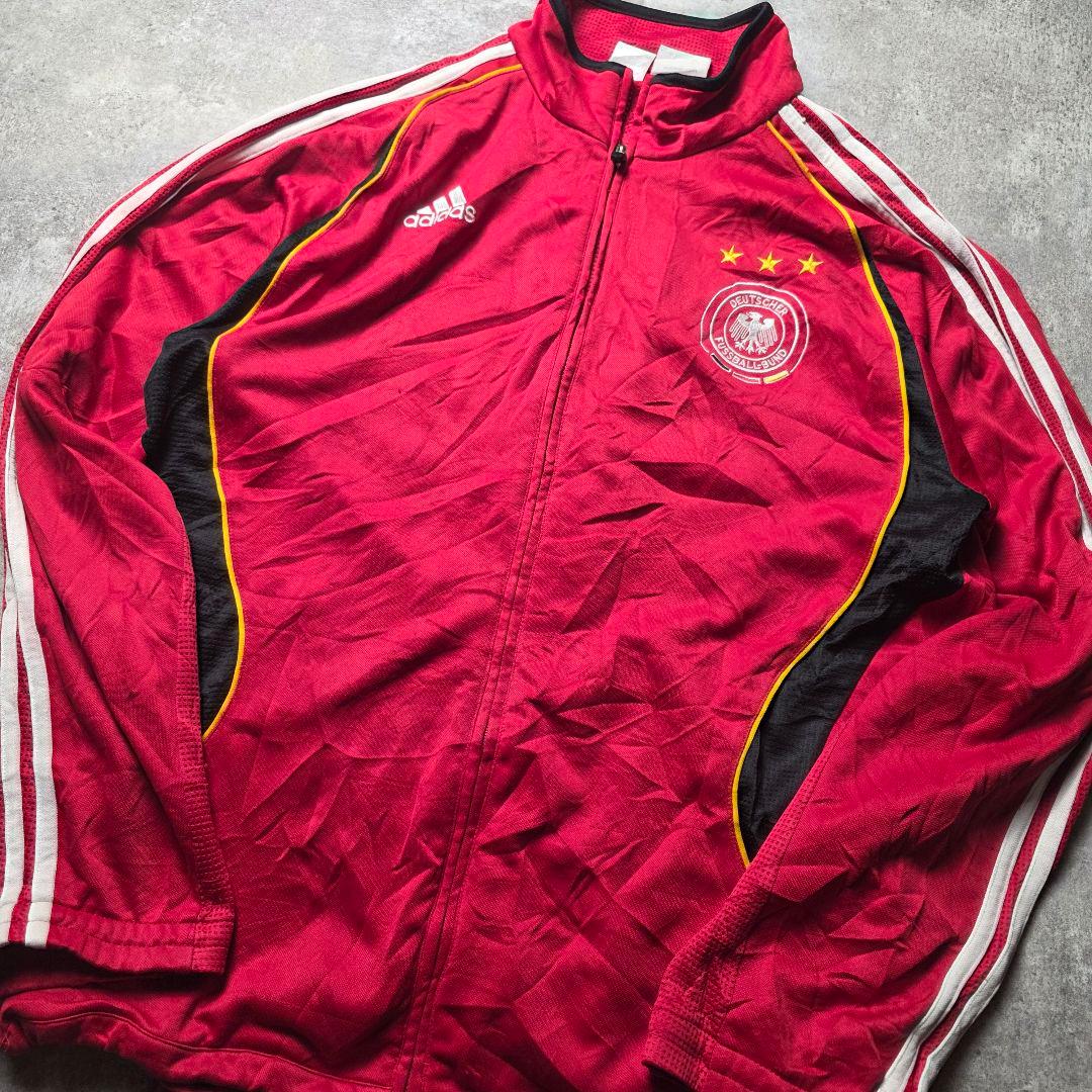 adidasアディダスドイツ代表アンセムトラックジャケットサッカードローコード赤