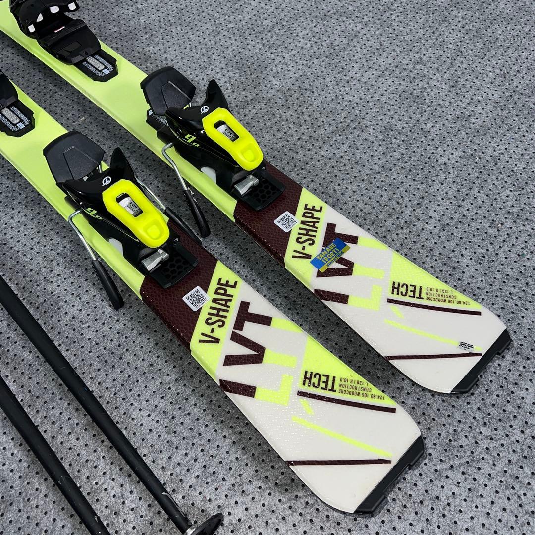3回使用 スキー板 HEAD V-SHAPE V1 130cm ストック付