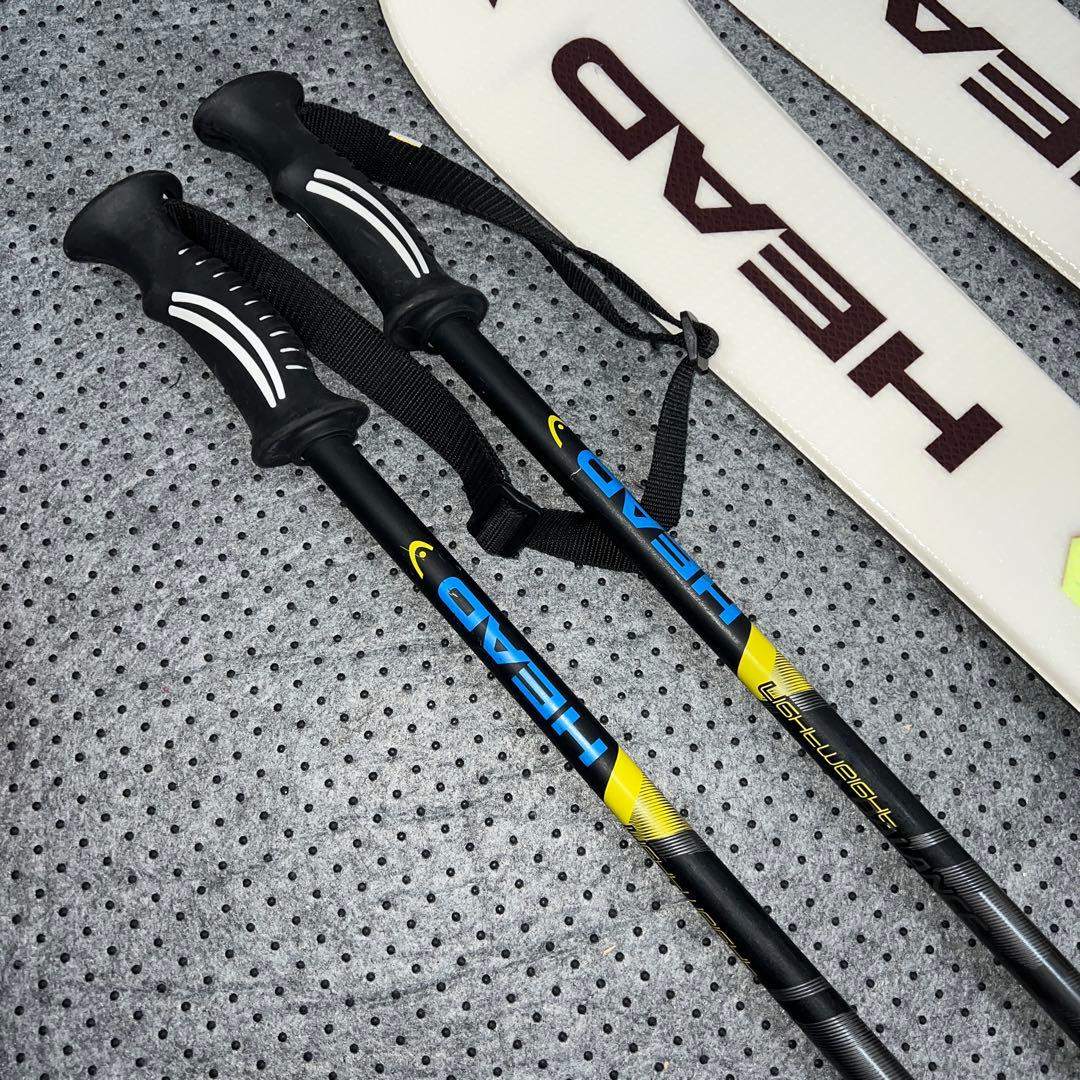 3回使用 スキー板 HEAD V-SHAPE V1 130cm ストック付