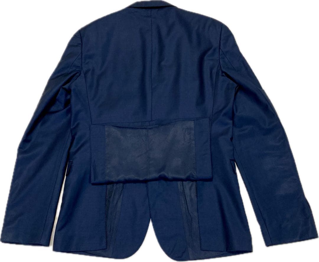 美品★ヒューゴボス♂ストレッチウールシングル2Bスーツ★微光沢濃紺