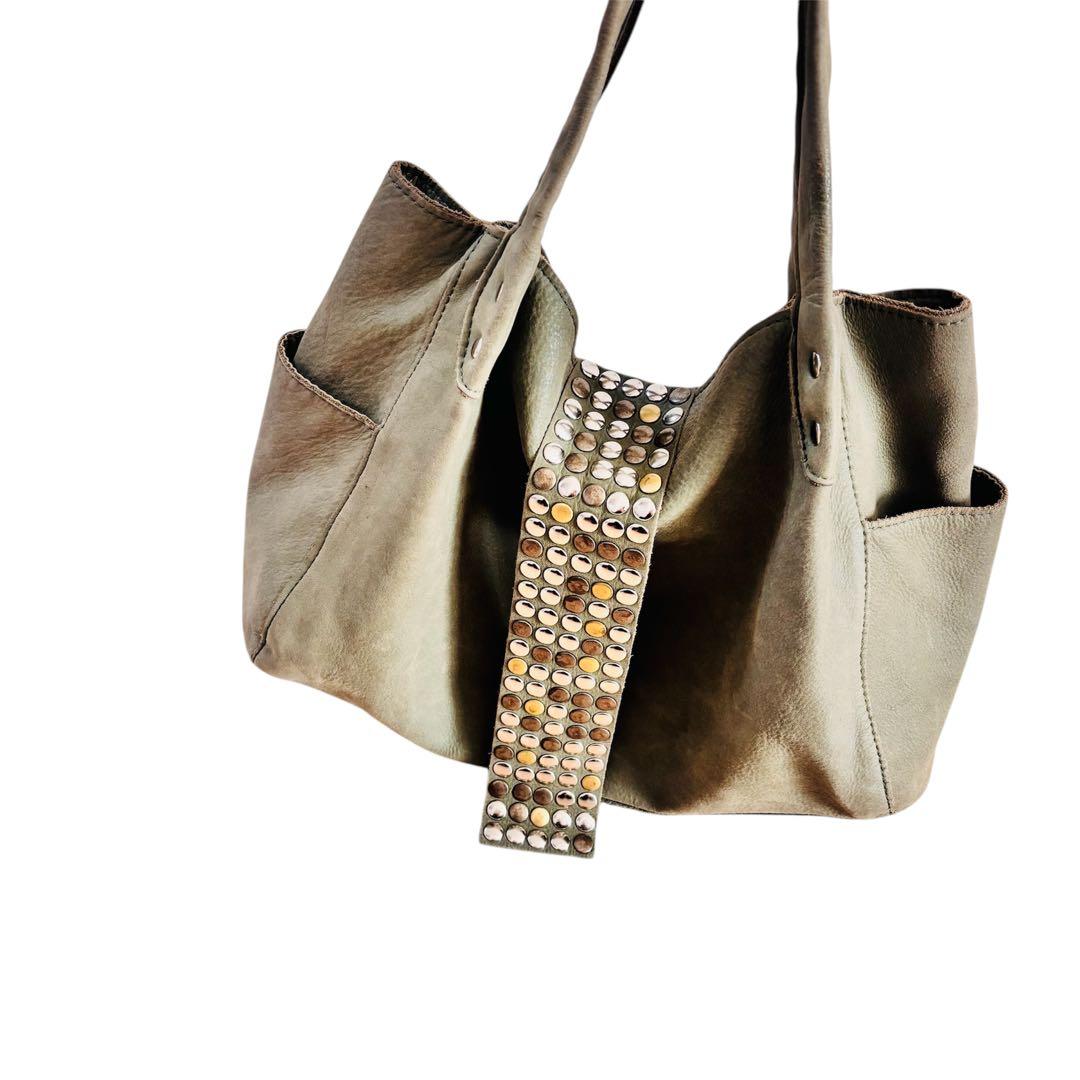 バッグ y2k 00s Archive TRES toteBag Studs Khaki