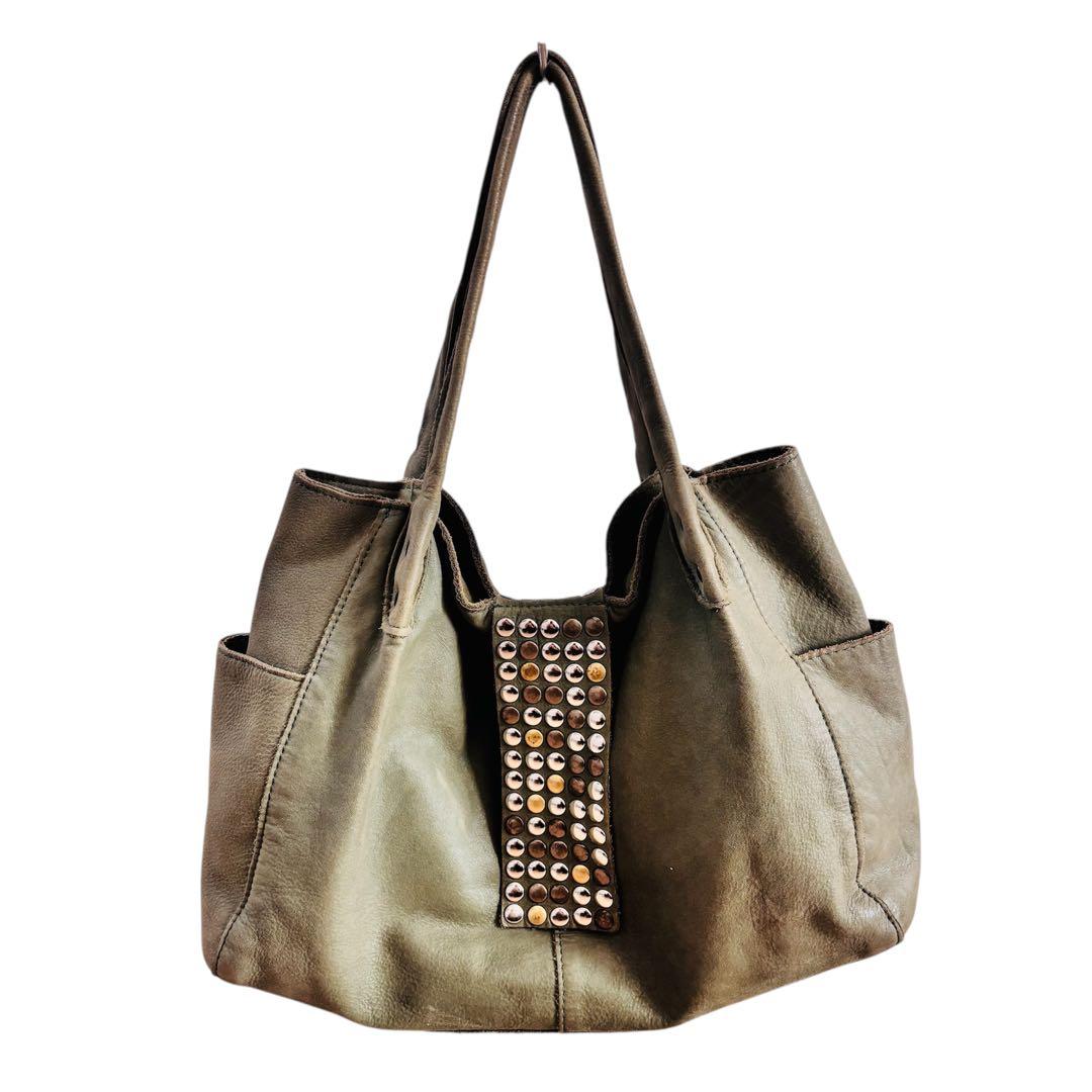 バッグ y2k 00s Archive TRES toteBag Studs Khaki