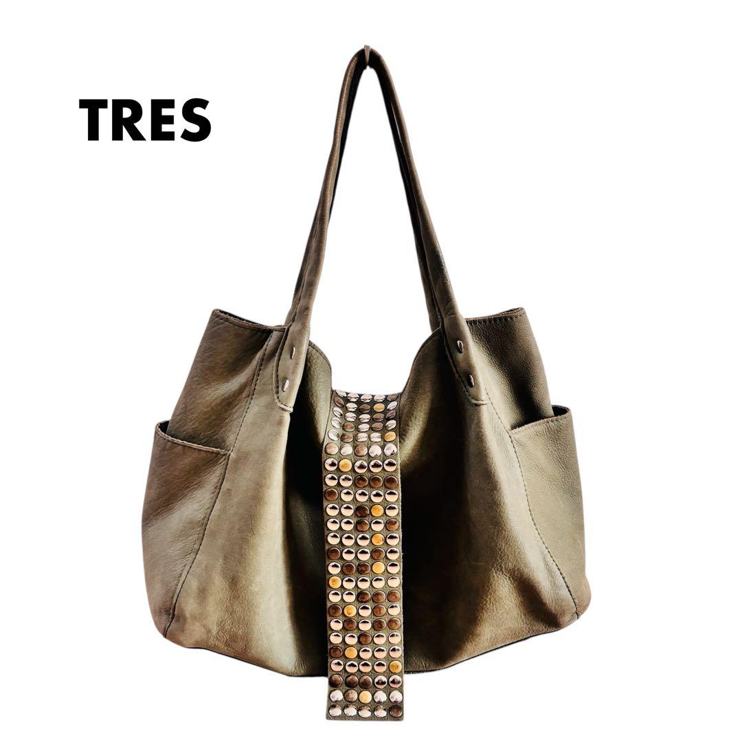バッグ y2k 00s Archive TRES toteBag Studs Khaki