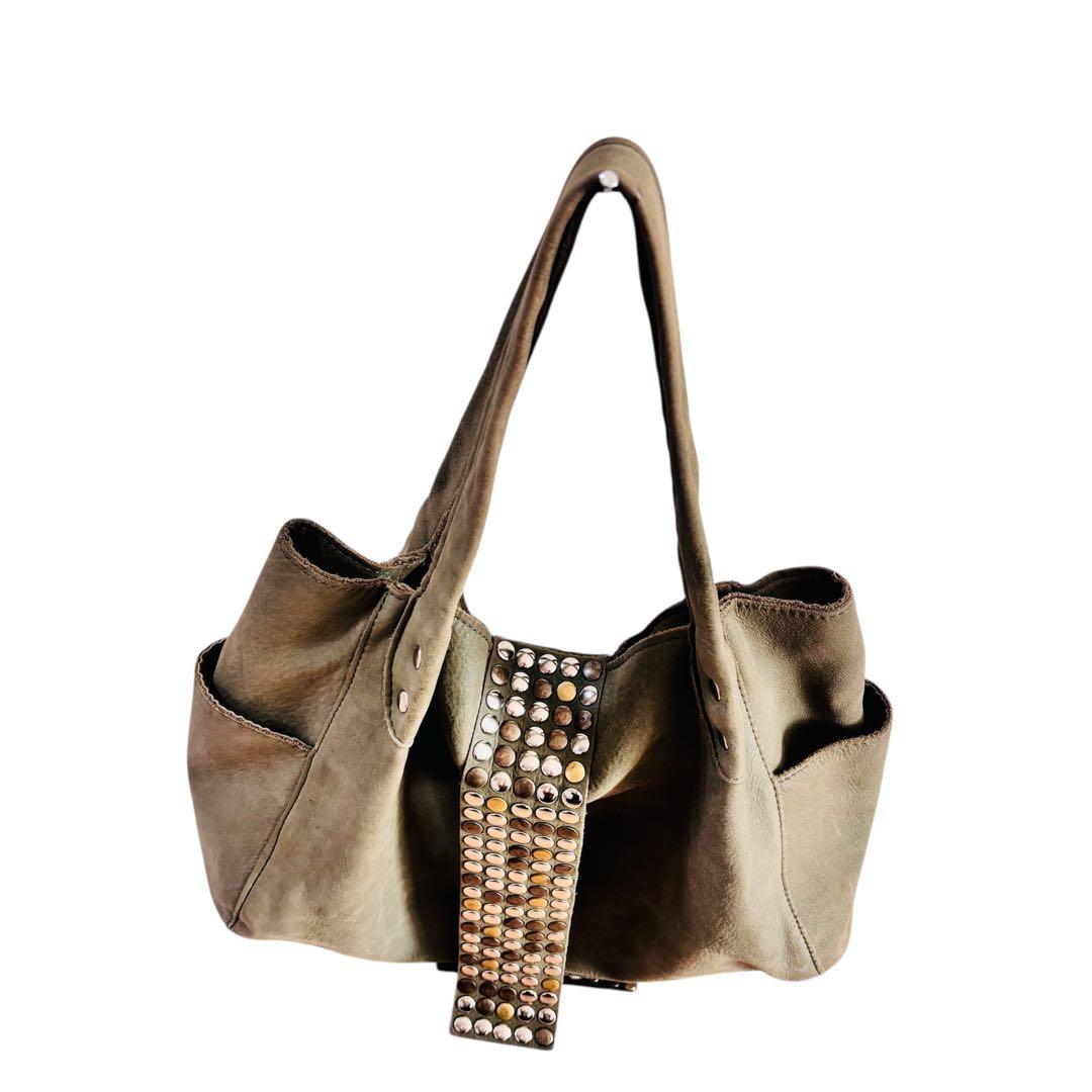 バッグ y2k 00s Archive TRES toteBag Studs Khaki
