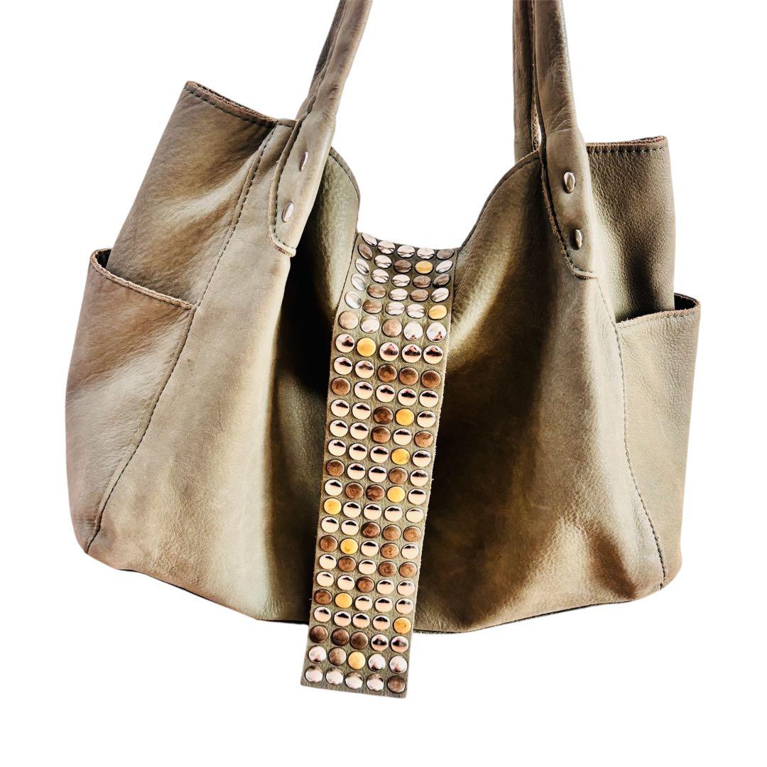 バッグ y2k 00s Archive TRES toteBag Studs Khaki
