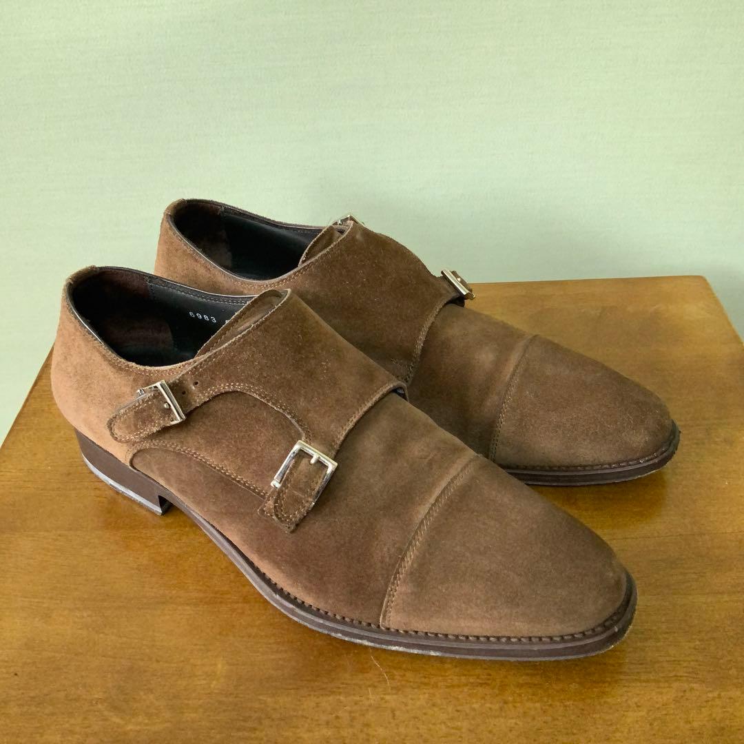 BEAMS F別注 SANTONI サントーニ ダブルモンクシューズ ブラウン6