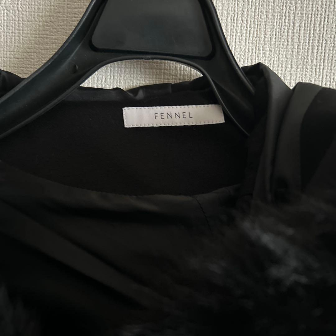 FENNEL 黒 フード付きケープコート