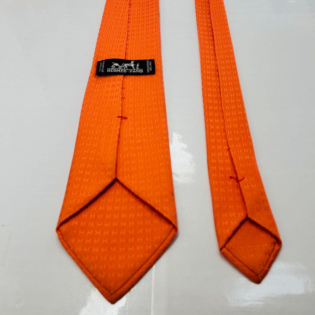 HERMES エルメス 美品 ネクタイ ファソネ H柄 H織 人気 刺繍