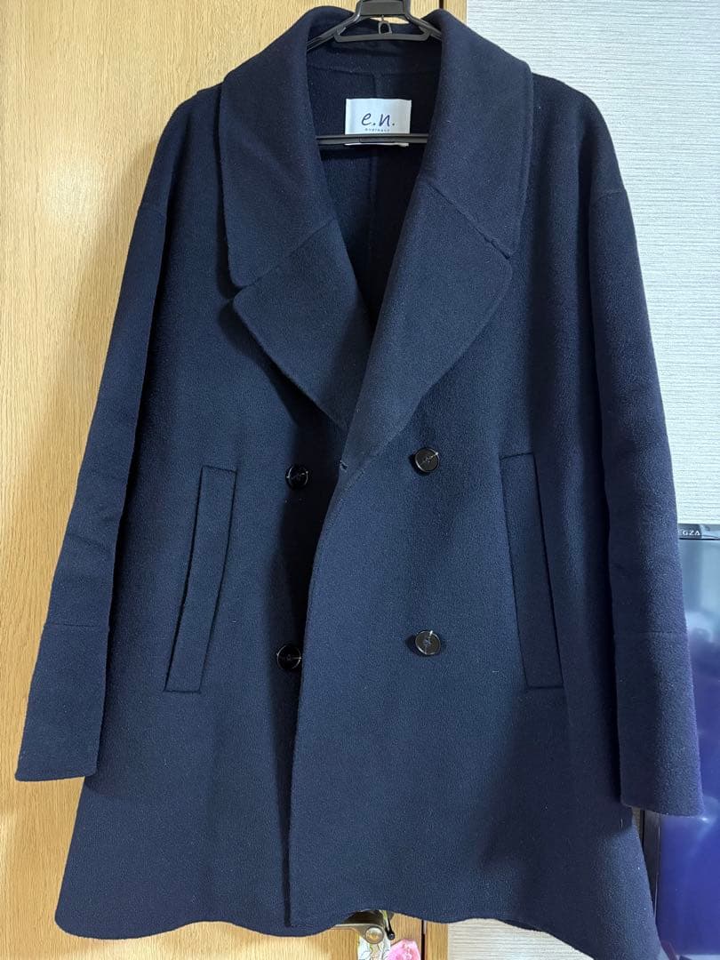 and me / evernavy ウールリバーPコート　ネイビー　M