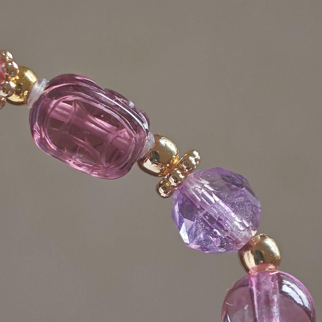 専用です♡ルベライト✡トルマリンちび貔貅のクリア華奢ブレス