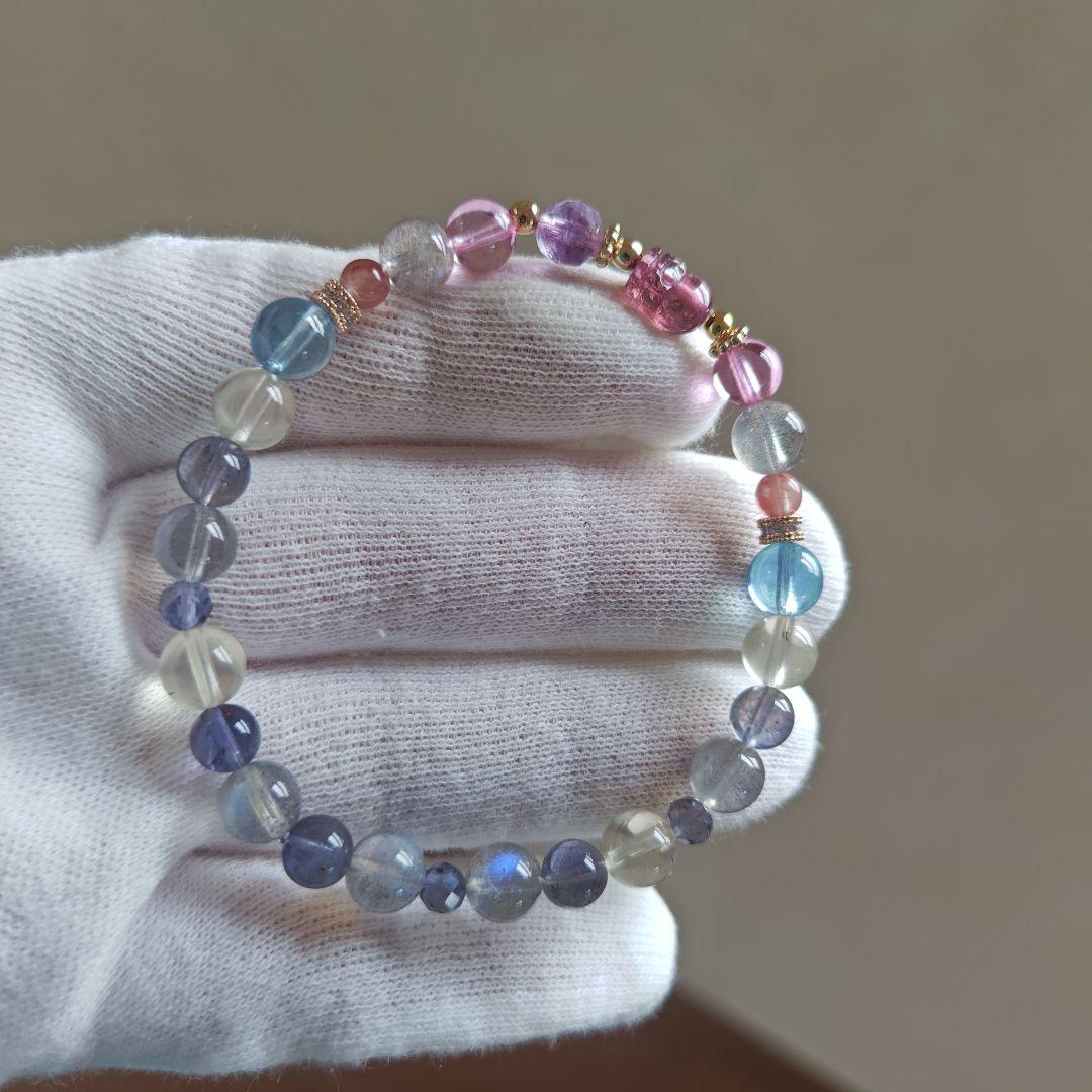 専用です♡ルベライト✡トルマリンちび貔貅のクリア華奢ブレス