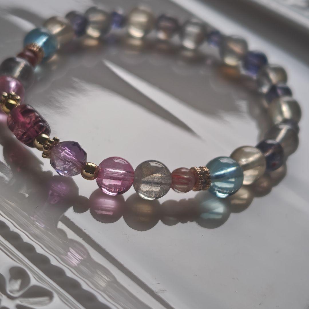 専用です♡ルベライト✡トルマリンちび貔貅のクリア華奢ブレス