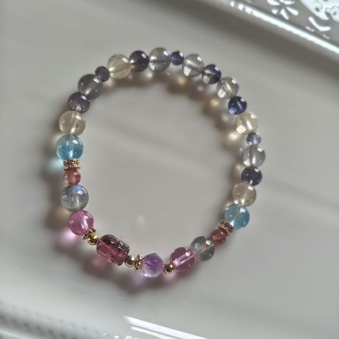 専用です♡ルベライト✡トルマリンちび貔貅のクリア華奢ブレス