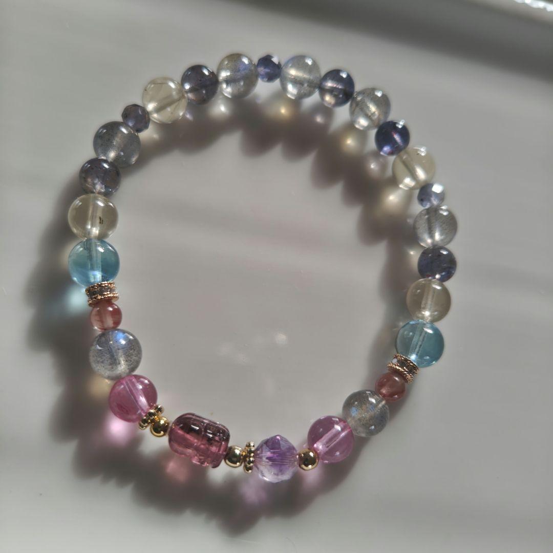 専用です♡ルベライト✡トルマリンちび貔貅のクリア華奢ブレス