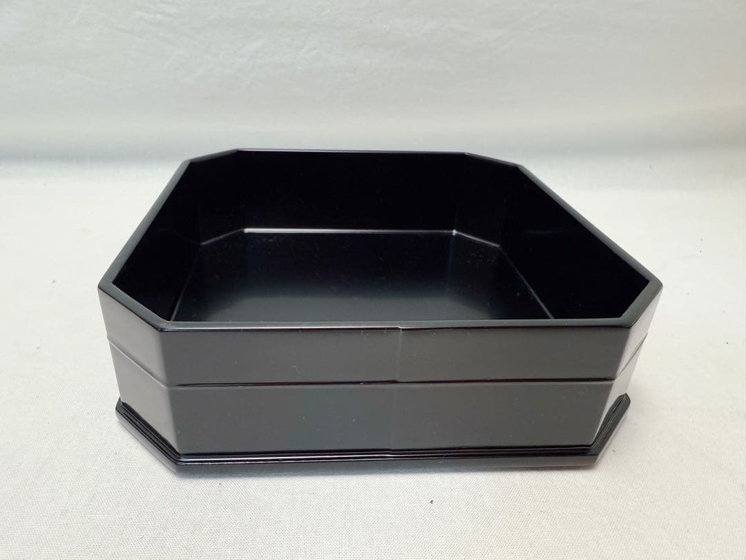 ほぼ未使用 茶道具 木製 黒真塗 五段縁高重 元箱