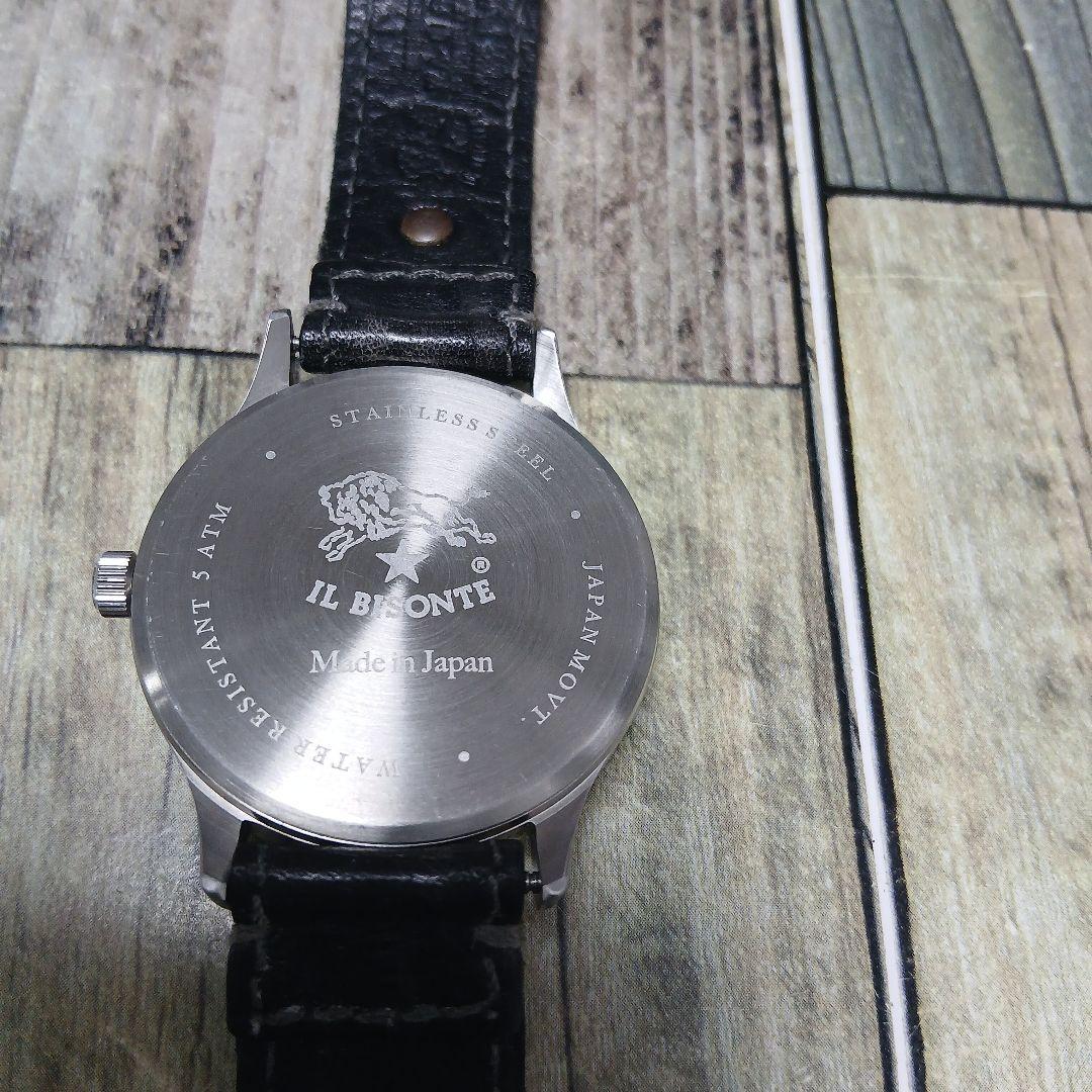 Nendoイルビゾンテ　アナログ腕時計牛革ベルト付き サン&ムーン