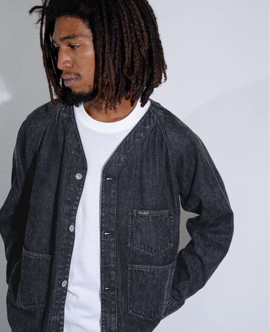 ジャケット・アウター WOODBLOCK DENIM ENGINEER JACKET BLACK