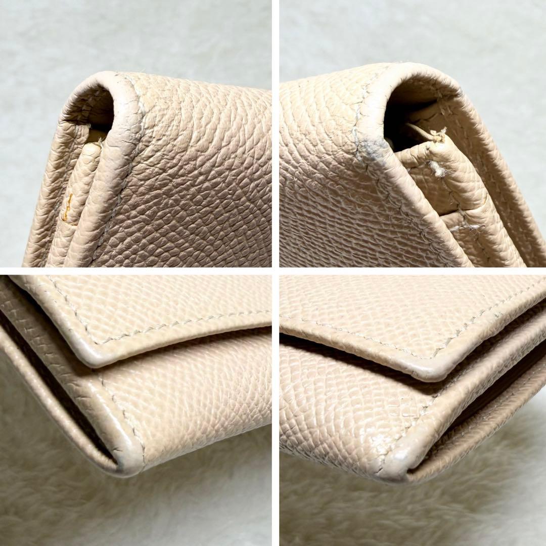 BVLGARI ブルガリ ビーゼロワン サークルロゴ 長財布 シボ革 ベージュ