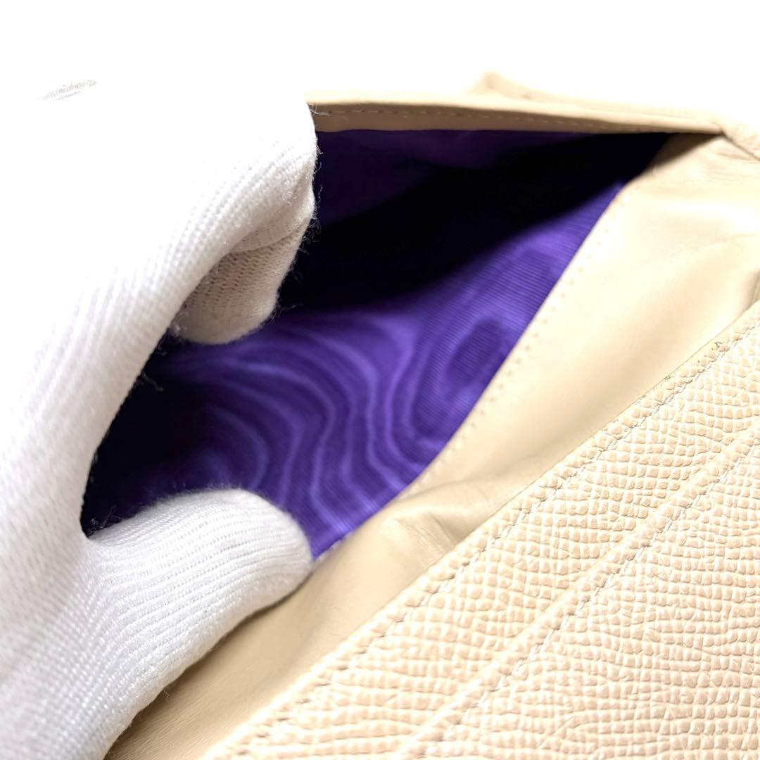 BVLGARI ブルガリ ビーゼロワン サークルロゴ 長財布 シボ革 ベージュ