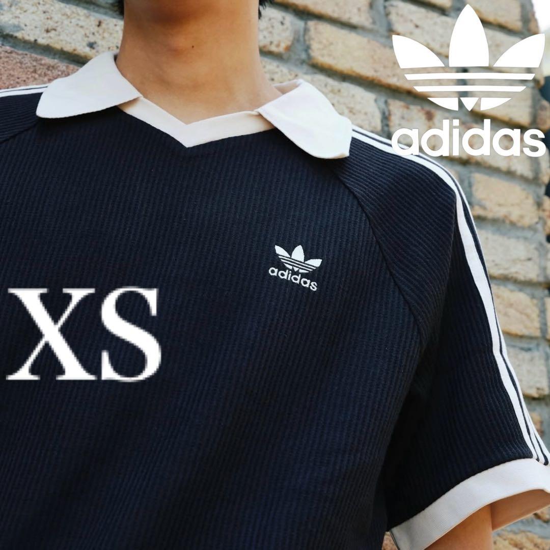 新品XS⭐️adidas ワッフル ショートスリーブ ポロシャツ ブラック×白