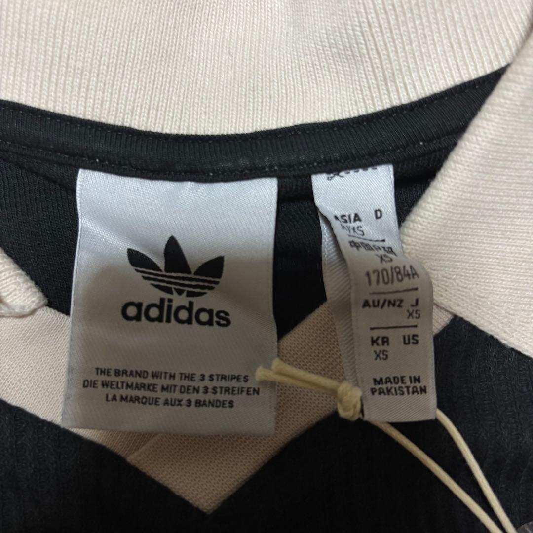 新品XS⭐️adidas ワッフル ショートスリーブ ポロシャツ ブラック×白