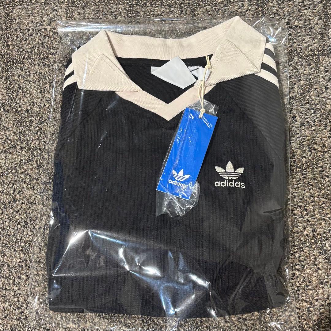 新品XS⭐️adidas ワッフル ショートスリーブ ポロシャツ ブラック×白