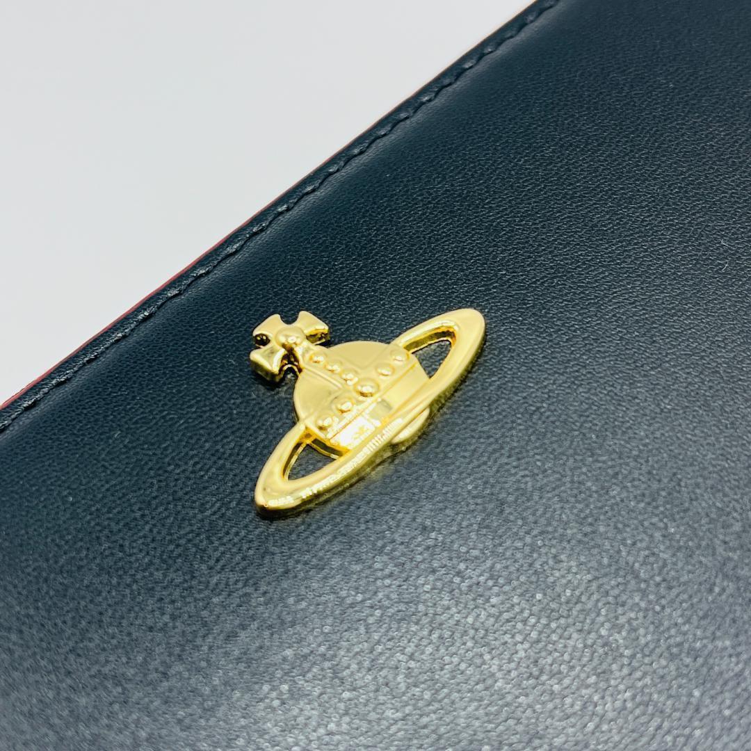 未使用 Vivienne Westwood 長財布 人気 シンプル定番 黒×赤