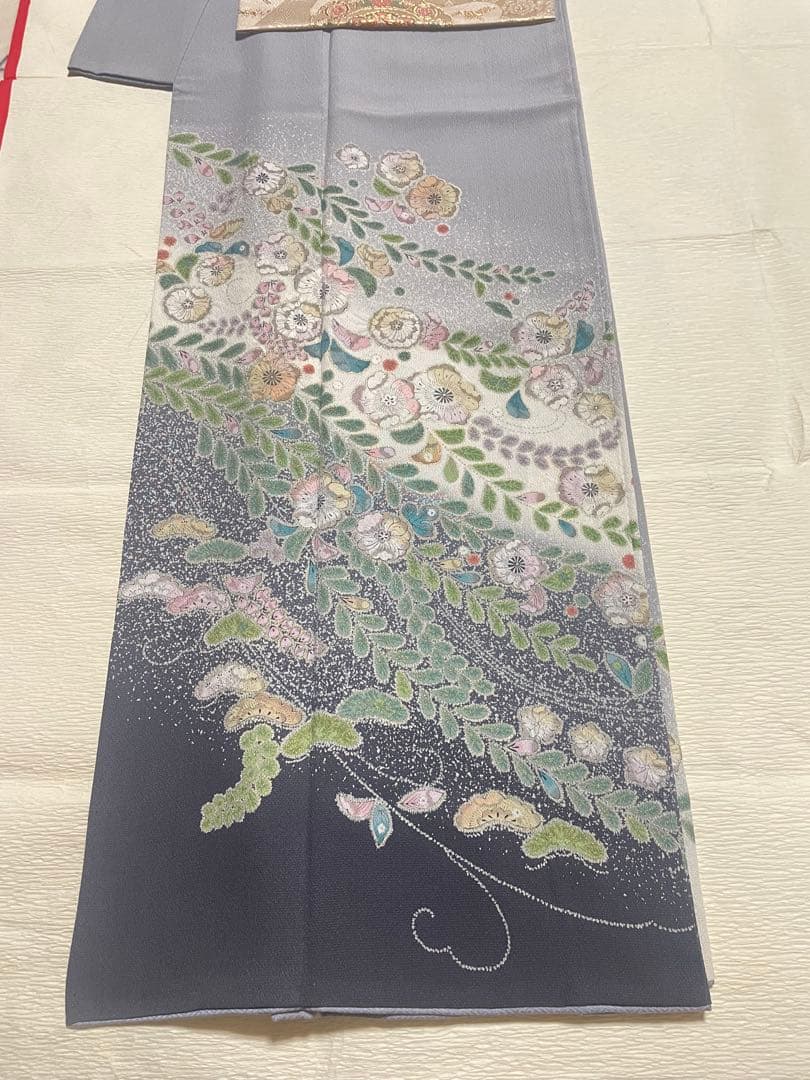 訪問着フルセット　辻ヶ花　金彩　入学式　卒業式　結婚式　正絹　ぼかし　地紋