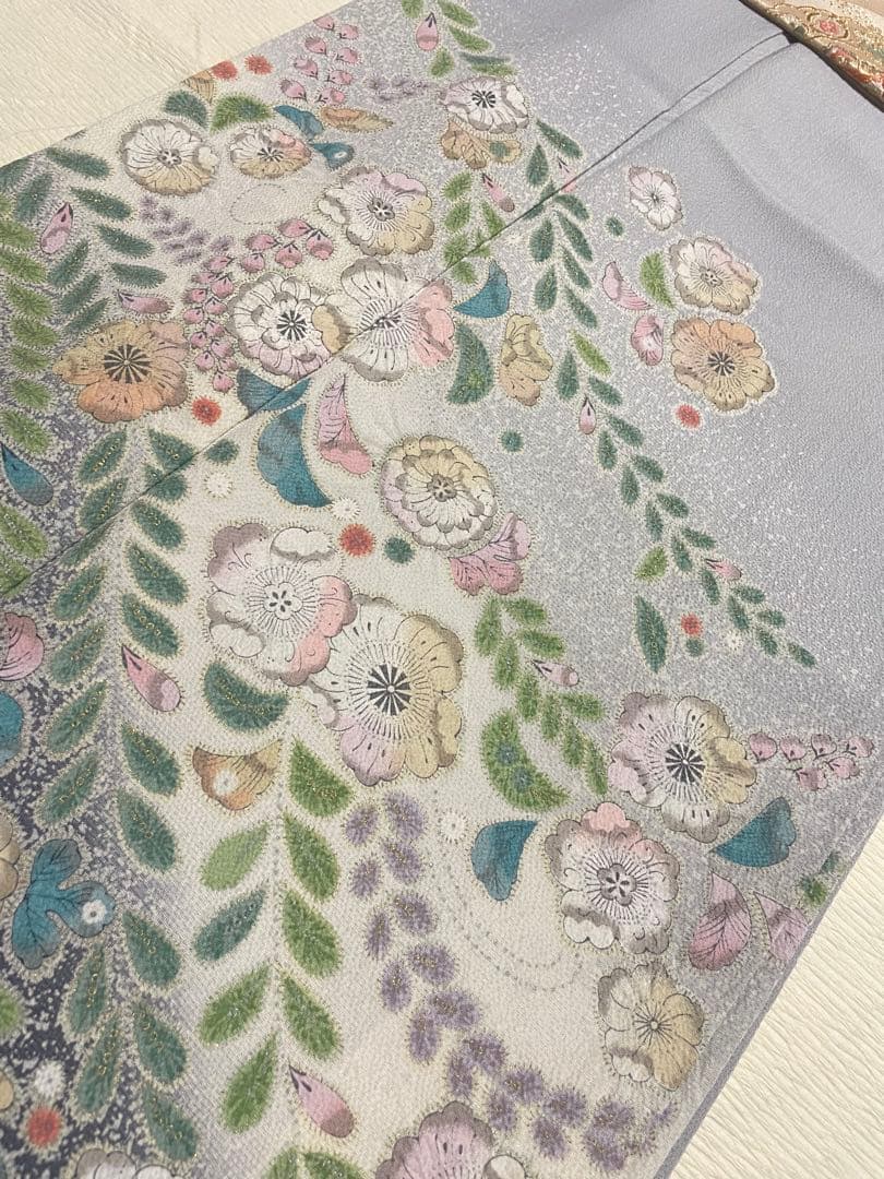 訪問着フルセット　辻ヶ花　金彩　入学式　卒業式　結婚式　正絹　ぼかし　地紋