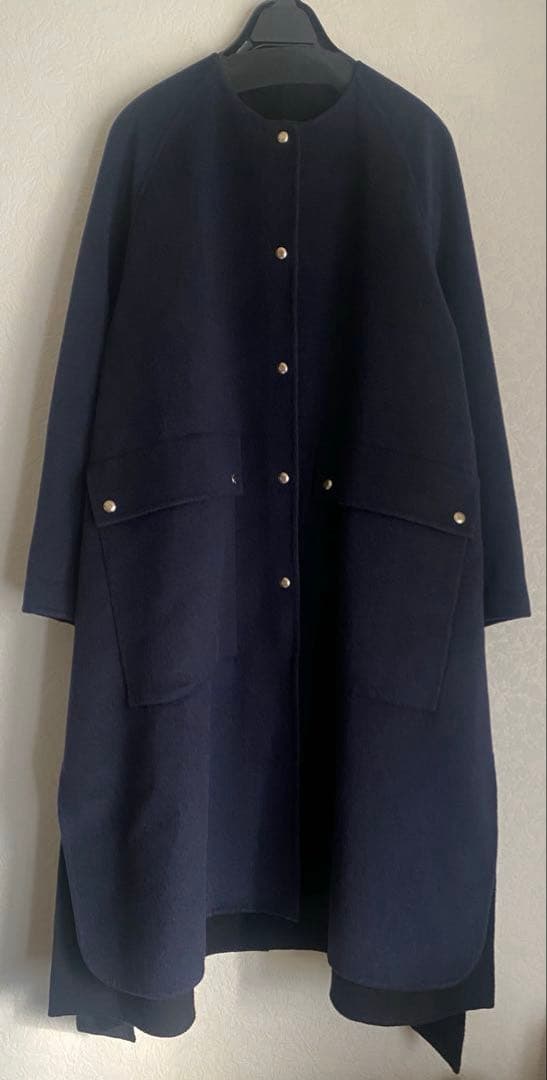 ⭐️最終価格⭐️ドゥロワー ケヌキスナップフレアコート 紺×黒 定価176,000円