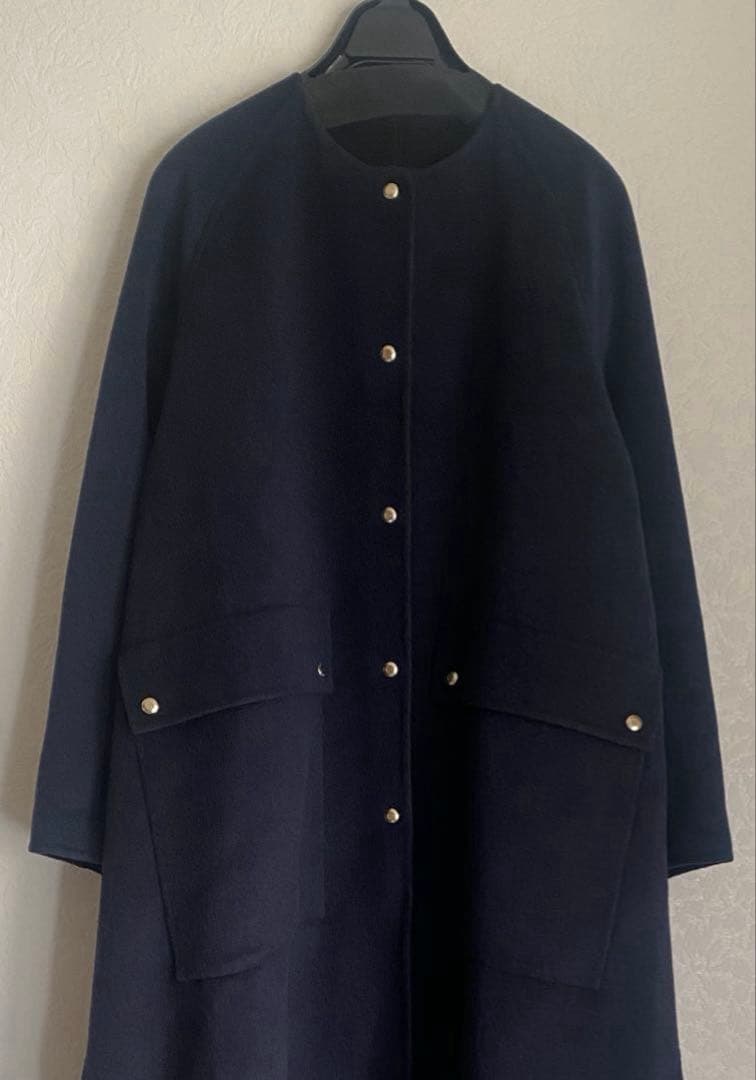 ⭐️最終価格⭐️ドゥロワー ケヌキスナップフレアコート 紺×黒 定価176,000円