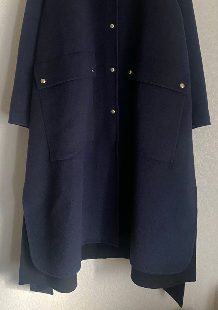 ⭐️最終価格⭐️ドゥロワー ケヌキスナップフレアコート 紺×黒 定価176,000円