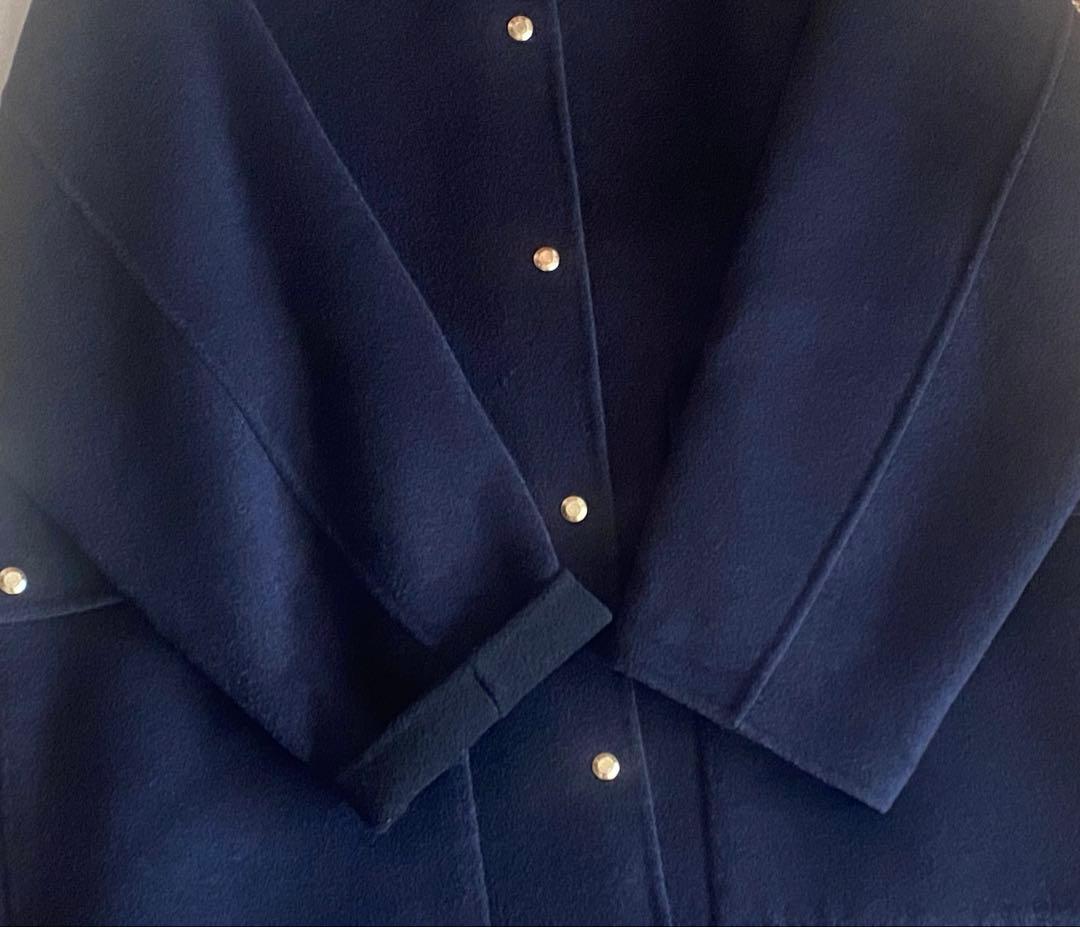 ⭐️最終価格⭐️ドゥロワー ケヌキスナップフレアコート 紺×黒 定価176,000円