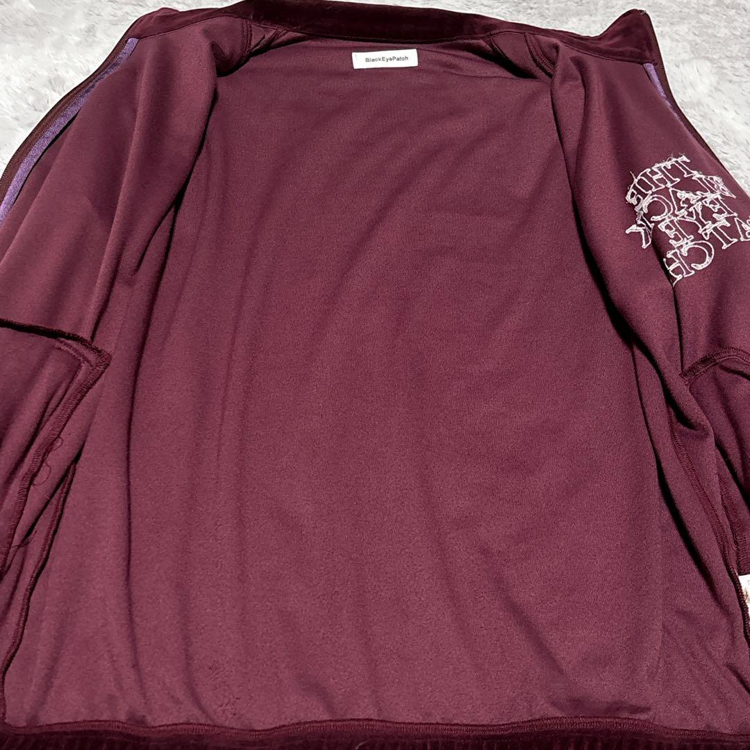 【即完売モデル】ブラックアイパッチ　ベロア　ジップアップ　スウェット ジャージ