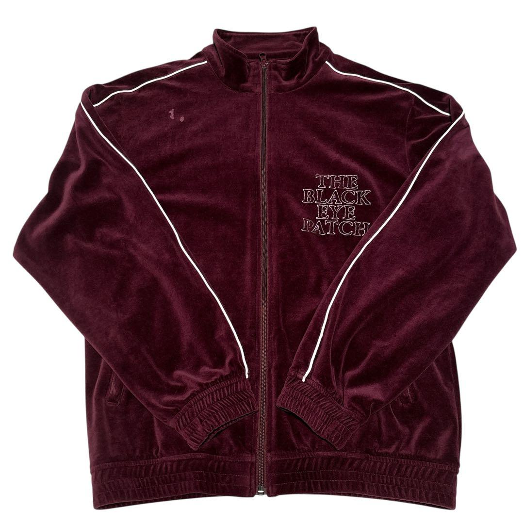 【即完売モデル】ブラックアイパッチ　ベロア　ジップアップ　スウェット ジャージ