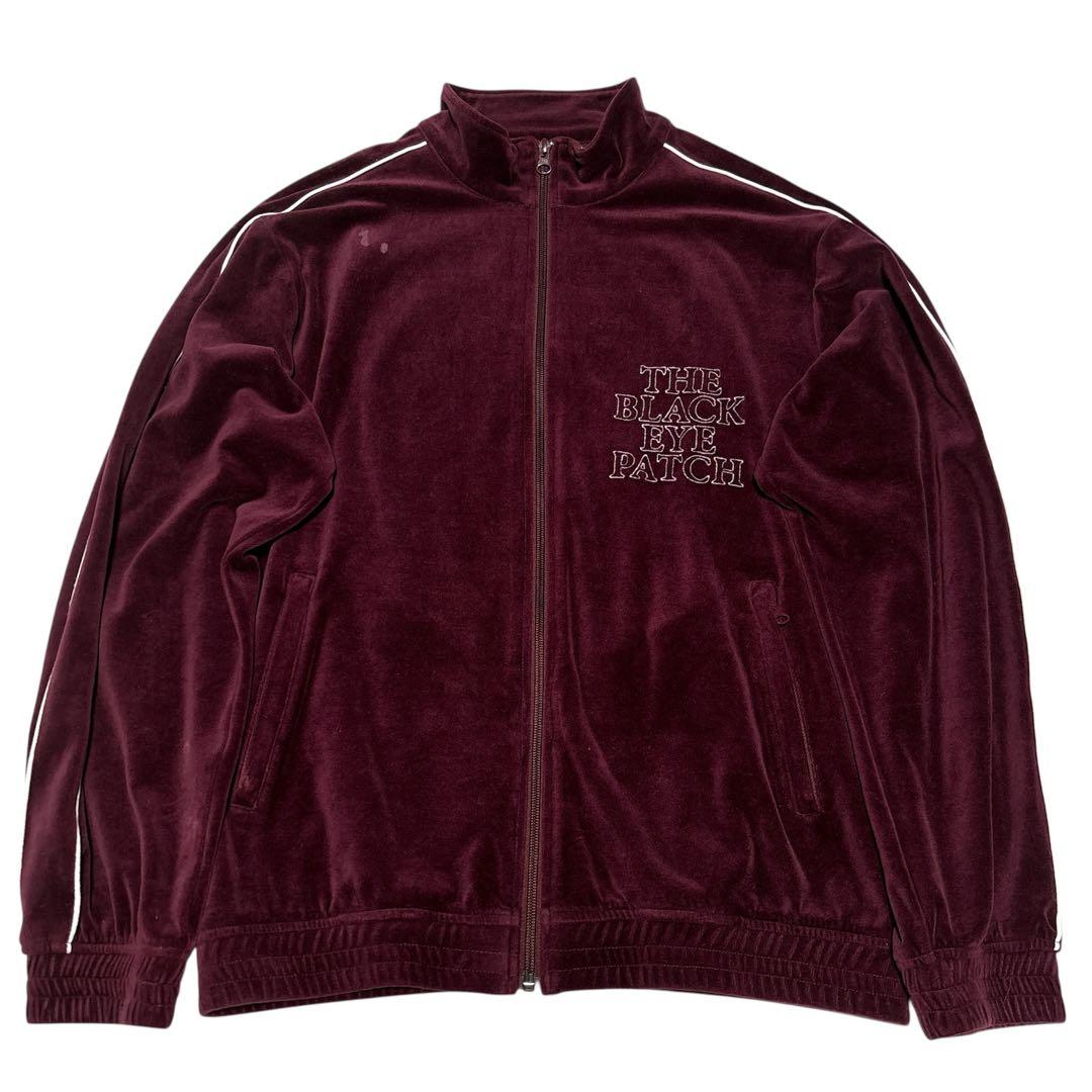 【即完売モデル】ブラックアイパッチ　ベロア　ジップアップ　スウェット ジャージ