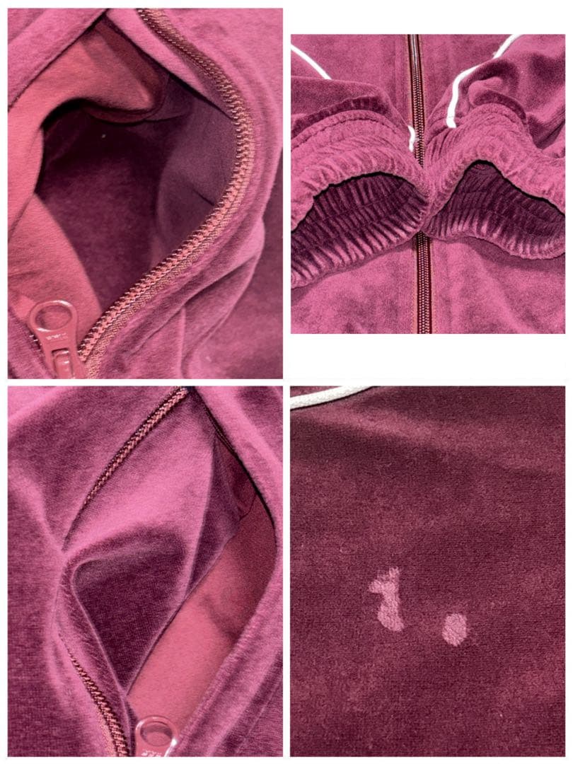 【即完売モデル】ブラックアイパッチ　ベロア　ジップアップ　スウェット ジャージ